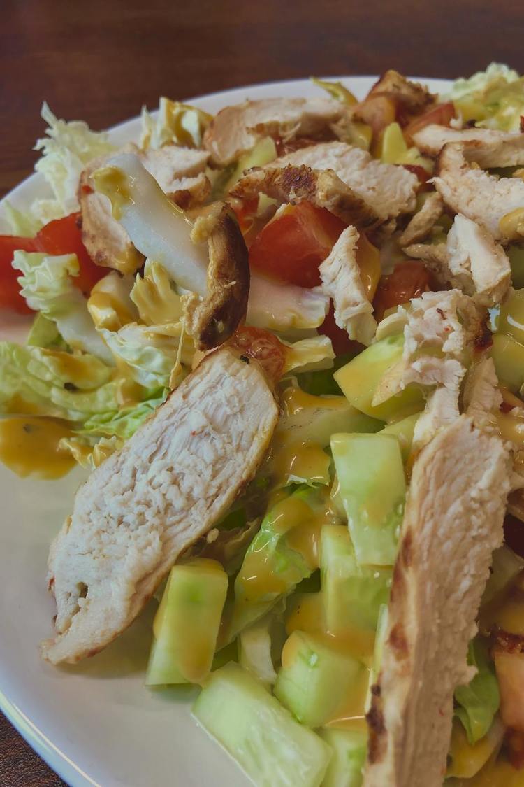 Salad Recipe - Grilled Chicken Salad with Cucumber and Tomatoes
