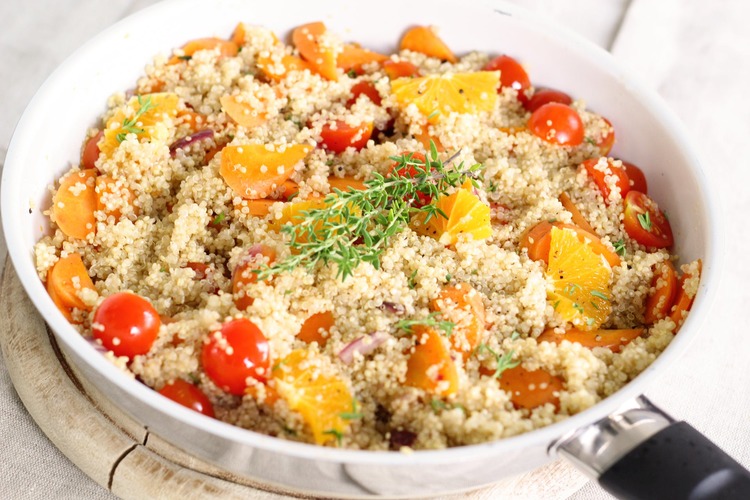Couscous Salad with Tomatoes, Carrots and Onions - Salad Recipe